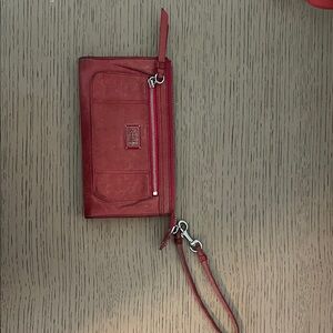 Pink Leather Wristlet by Coach